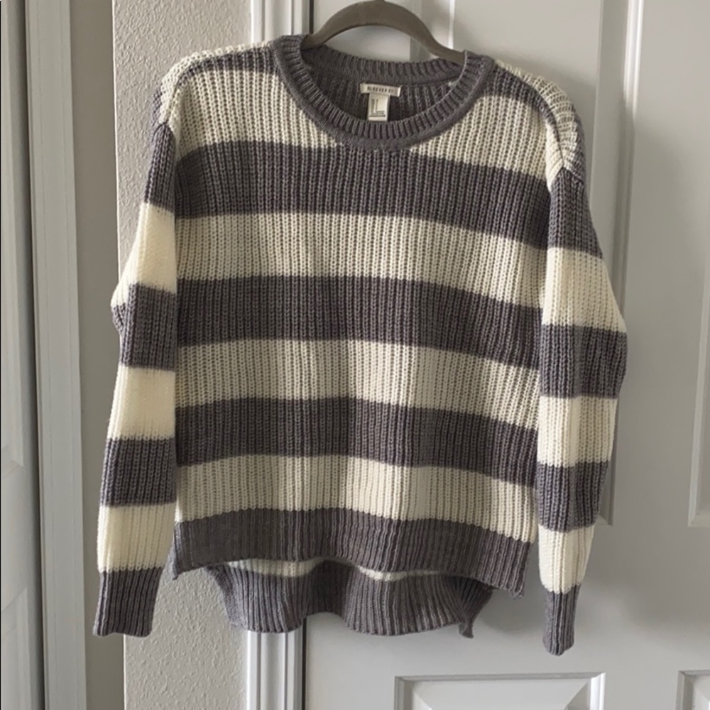 Zippered Strip Sweater